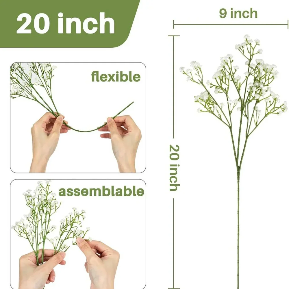 Large Lot of Baby's Breath Artificial Flowers 10 Pieces‎